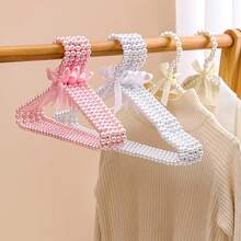 5Pcs/Set Portable Pearl Cloth Hangers Dog Accessories Storage Organizer Pet clothes hanger Clothes Hanger Cat Clothes Rack - Pink - View 2