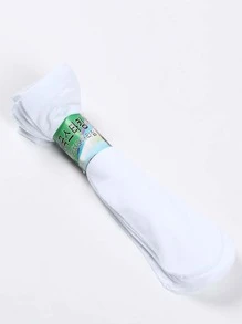 1雙男士素色超薄尼龍透氣,簡約風商業短襪子合適的適用於每天穿戴在夏天 - 白色 - 查看 1