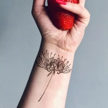 INKARTLINK Love Flower Temporary Tattoo Sticker, Long-lasting (1-2 Weeks), Realistic Tattoo, Waterproof & Frictionproof, In-e190 - Black - View 2