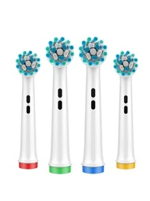Set da 4 testine di ricambio per spazzolino elettrico, testine di pulizia bianche multi angolari di precisione