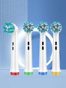 Set da 4 testine di ricambio per spazzolino elettrico, testine di pulizia bianche multi angolari di precisione
