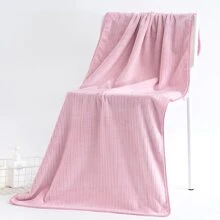 Soft Instant Absorption Coral Fleece Plaid Towel Set Home Bathroom Decor Back To School For Beauty Salon Home Bathroom Shower Towels For Beauty Salon, Hotel Sports,Home Essentials, Towel, Skin Care - Purple - View 3