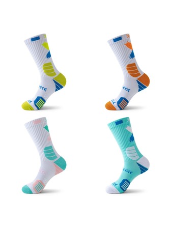1雙隨機色中性籃球襪子,及膝適用於秋冬,耐用,加厚毛巾下裝,防滑,減震,適用於在訓練,跑步,