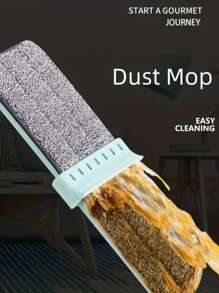 1pc Under-Bed Sweeper, Hand-Free Wash Flat Mop, Dual-Use Slouchy Mop For Wet & Dry Cleaning - Green - View 1