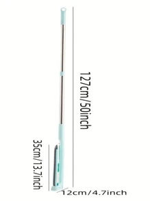 1pc Under-Bed Sweeper, Hand-Free Wash Flat Mop, Dual-Use Slouchy Mop For Wet & Dry Cleaning - Green - View 4