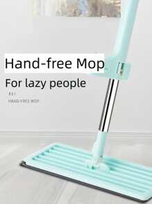 1pc Under-Bed Sweeper, Hand-Free Wash Flat Mop, Dual-Use Slouchy Mop For Wet & Dry Cleaning - Green - View 6