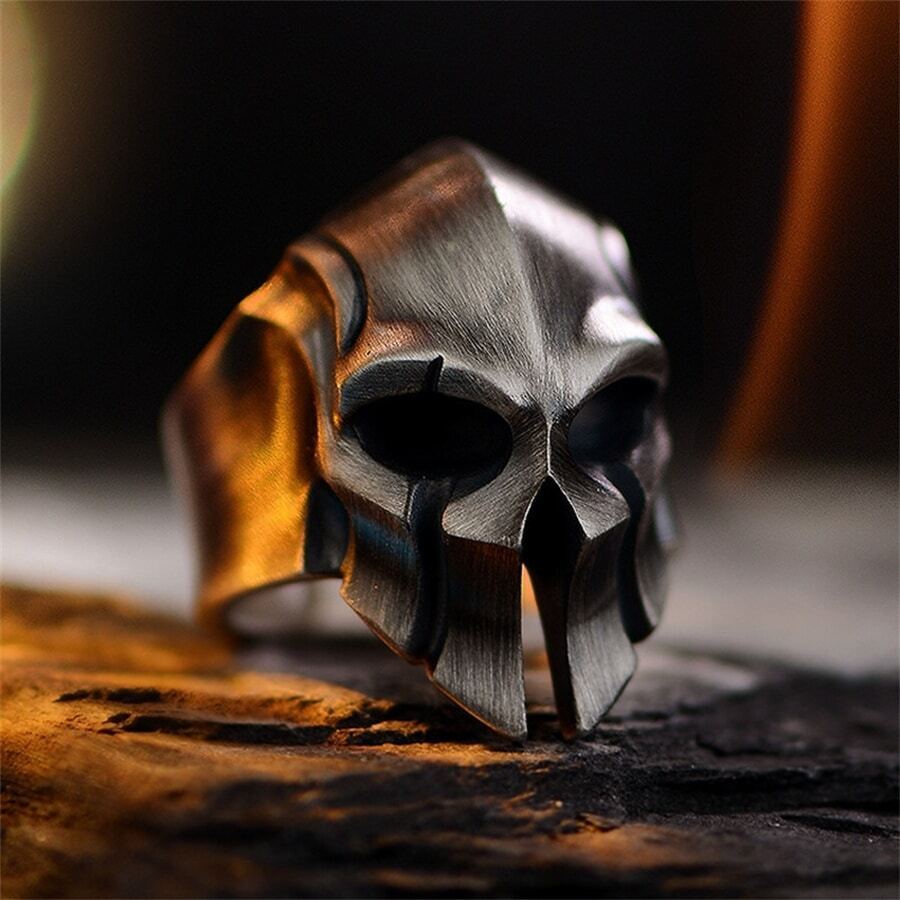 1pc Sparta Ring Halloween Men's Ring Retro Made Old Fashion Brand Personalized Skull Ring Open Ring Handmade Jewelry for Both Men and Women Ring