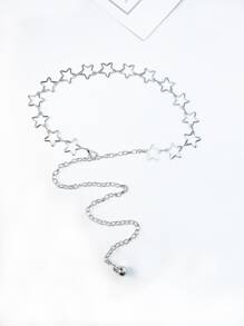 可爱 1 件女式五角星金属耐用细腰链，非常适合节日/派对/街头服饰/约会万圣节 - 銀色 - 查看 1