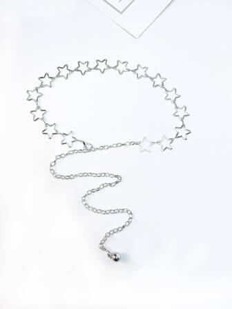 可爱 1 件女式五角星金属耐用细腰链，非常适合节日/派对/街头服饰/约会万圣节