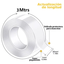 Cinta Nano Magica Adhesiva De Doble Cara Ivy Grip Reutilizable Laveble 3M Evitar Daño de los Niños para Manualides Madera plastico - 3M - Ver 3