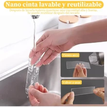 Cinta Nano Magica Adhesiva De Doble Cara Ivy Grip Reutilizable Laveble 3M Evitar Daño de los Niños para Manualides Madera plastico - 3M - Ver 4