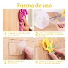 Cinta Nano Magica Adhesiva De Doble Cara Ivy Grip Reutilizable Laveble 3M Evitar Daño de los Niños para Manualides Madera plastico - 3M - Ver 6