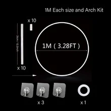 39/59/70.8 Inch Round Balloon Arch Kit, Reusable Round Backdrop Stand Kit , Balloon Arch Frame for Wedding Birthday Baby Shower Photo Background Party Decoration - White - View 3