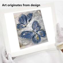 3入組蝴蝶油畫打印在帆布上的藝術家居裝飾牆畫藝術海報 - 彩色 - 查看 5