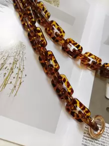 1 Stück Schulterriemen aus Leopard-Muster Acrylkette für kleine Taschen, Taschenzubehör, DIY Zubehör, Verstellbarer Ersatz-Schulterriemen, stilvoll und langanhaltend