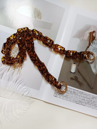 1pc Leopard Pattern Acrylic Chunky Chain Shoulder Strap For Small Size Bag Bag Accessories DIY Accessories Adjustable Replacement Shoulder Strap Stylish Durable