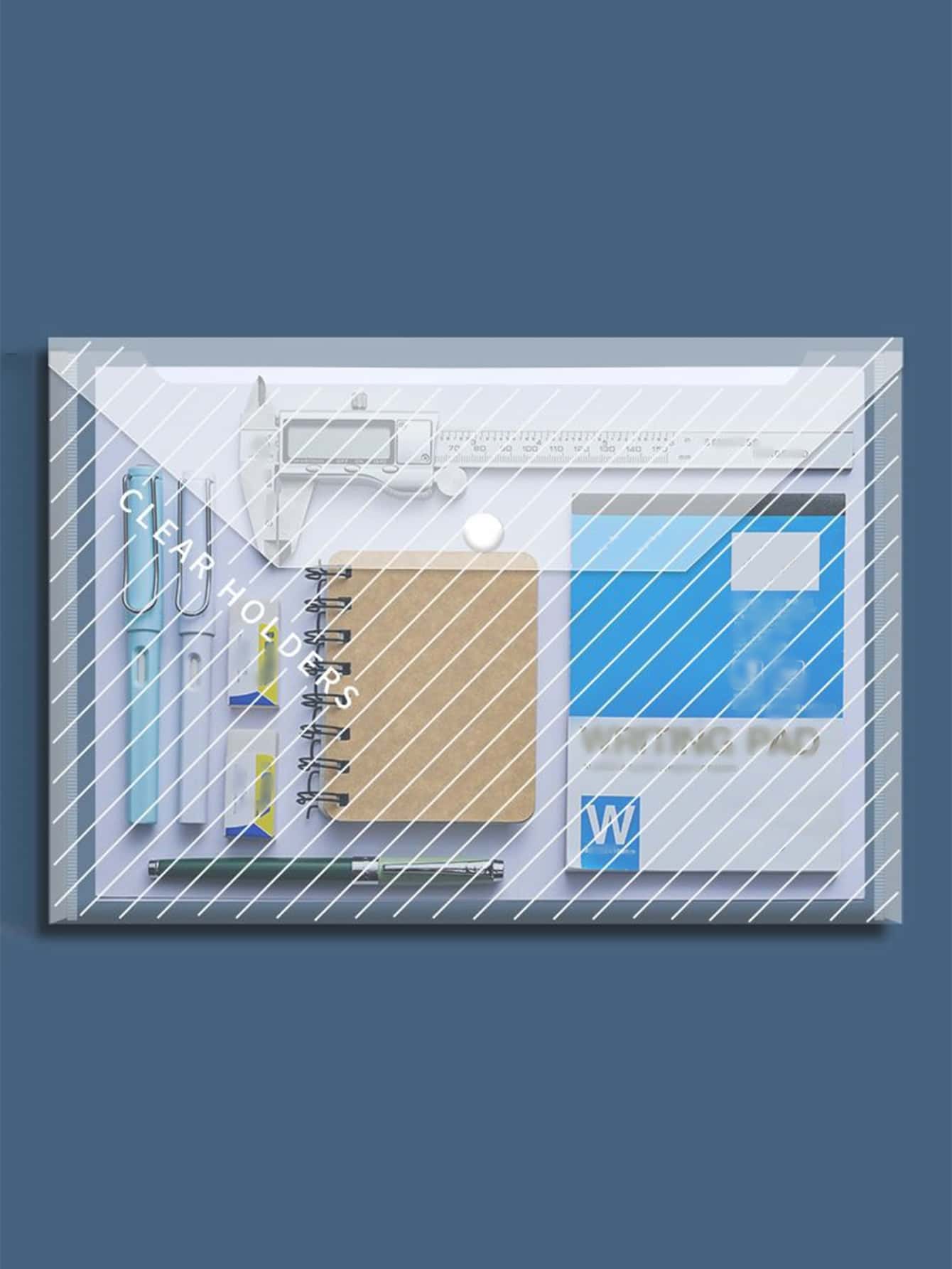 10pcs A4 Size Transparent Document Storage Bags With Press Stud, Large