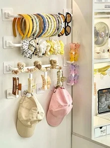 1pc Wall-Mounted Jewelry Organizer, Headwear & Hat Display Holder No-Drill Back To School