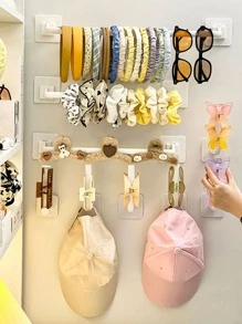 1pc Wall-Mounted Jewelry Organizer, Headwear & Hat Display Holder No-Drill Back To School