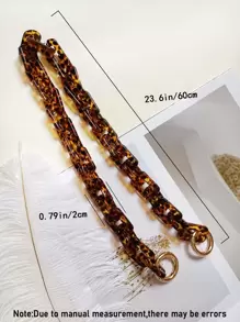 1 Stück Schulterriemen aus Leopard-Muster Acrylkette für kleine Taschen, Taschenzubehör, DIY Zubehör, Verstellbarer Ersatz-Schulterriemen, stilvoll und langanhaltend