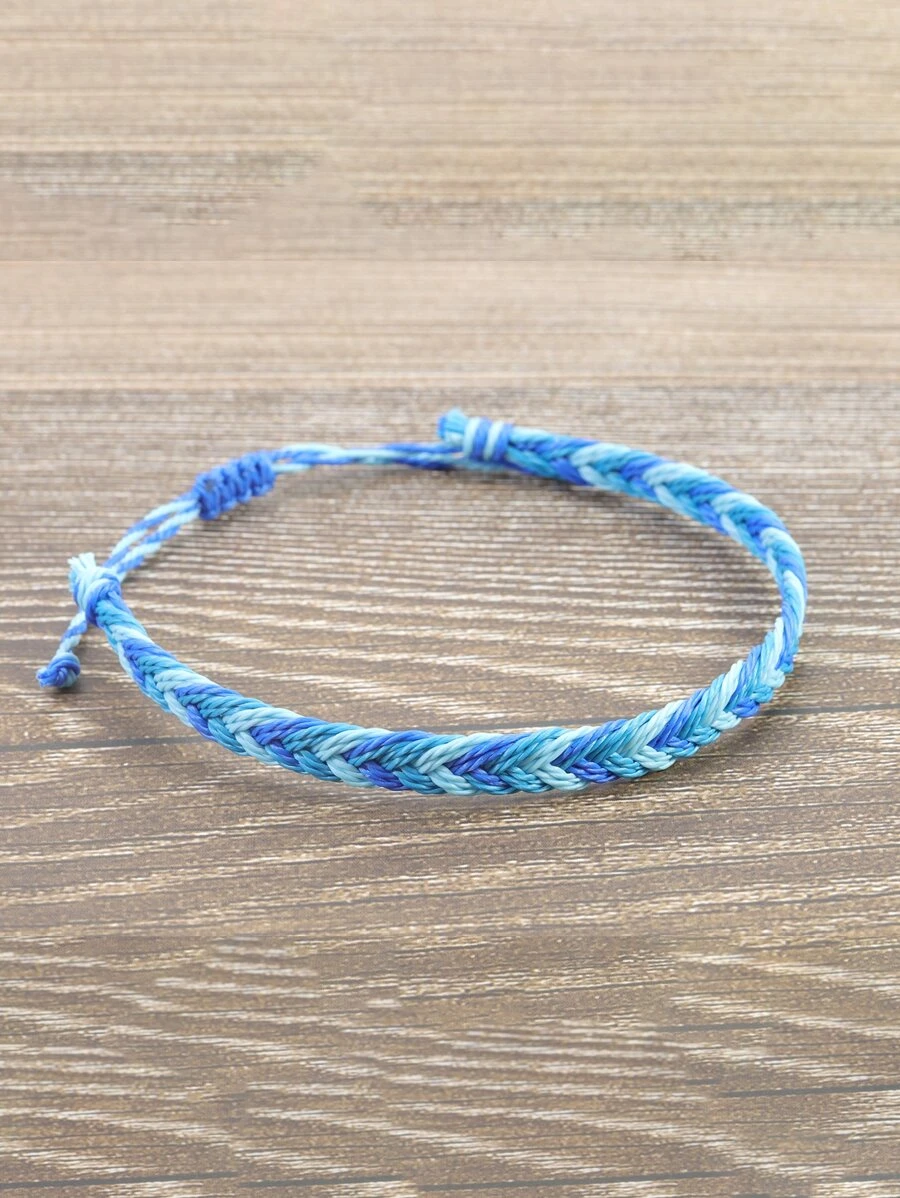 1pc Twisted Braided Bracelet As Fashionable Ladies' Everyday Accessory - Blue - View 1