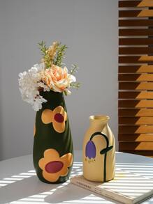 1pc Flower Pattern Vase - 彩色 - 查看 1