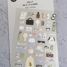 1 pieza Pegatinas de nailon con estampados de cosas en mi bolso, de importación coreana, para scrapbooking, diario DIY, papelería, decoración, artículos escolares, de vuelta a la escuela