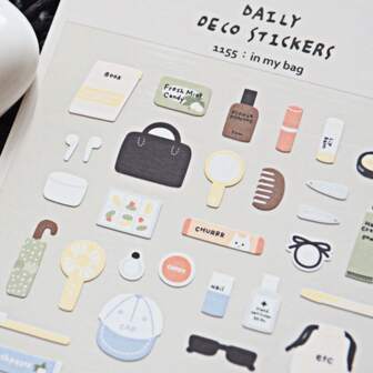 1 Pc Korean Import Sticker The Things In My Bag Travel Nylon Stickers Scrapbooking Diy Journal Stationery Sticker Decor Art Supply,School Supplies,Back To School