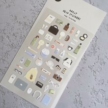 1 pieza Pegatinas de nailon con estampados de cosas en mi bolso, de importación coreana, para scrapbooking, diario DIY, papelería, decoración, artículos escolares, de vuelta a la escuela