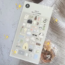 1 pieza Pegatinas de nailon con estampados de cosas en mi bolso, de importación coreana, para scrapbooking, diario DIY, papelería, decoración, artículos escolares, de vuelta a la escuela