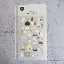 1 pieza Pegatinas de nailon con estampados de cosas en mi bolso, de importación coreana, para scrapbooking, diario DIY, papelería, decoración, artículos escolares, de vuelta a la escuela