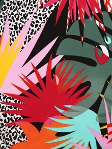 热带印花腰带和服休闲服连衣裙泳衣罩衫女式度假夏季