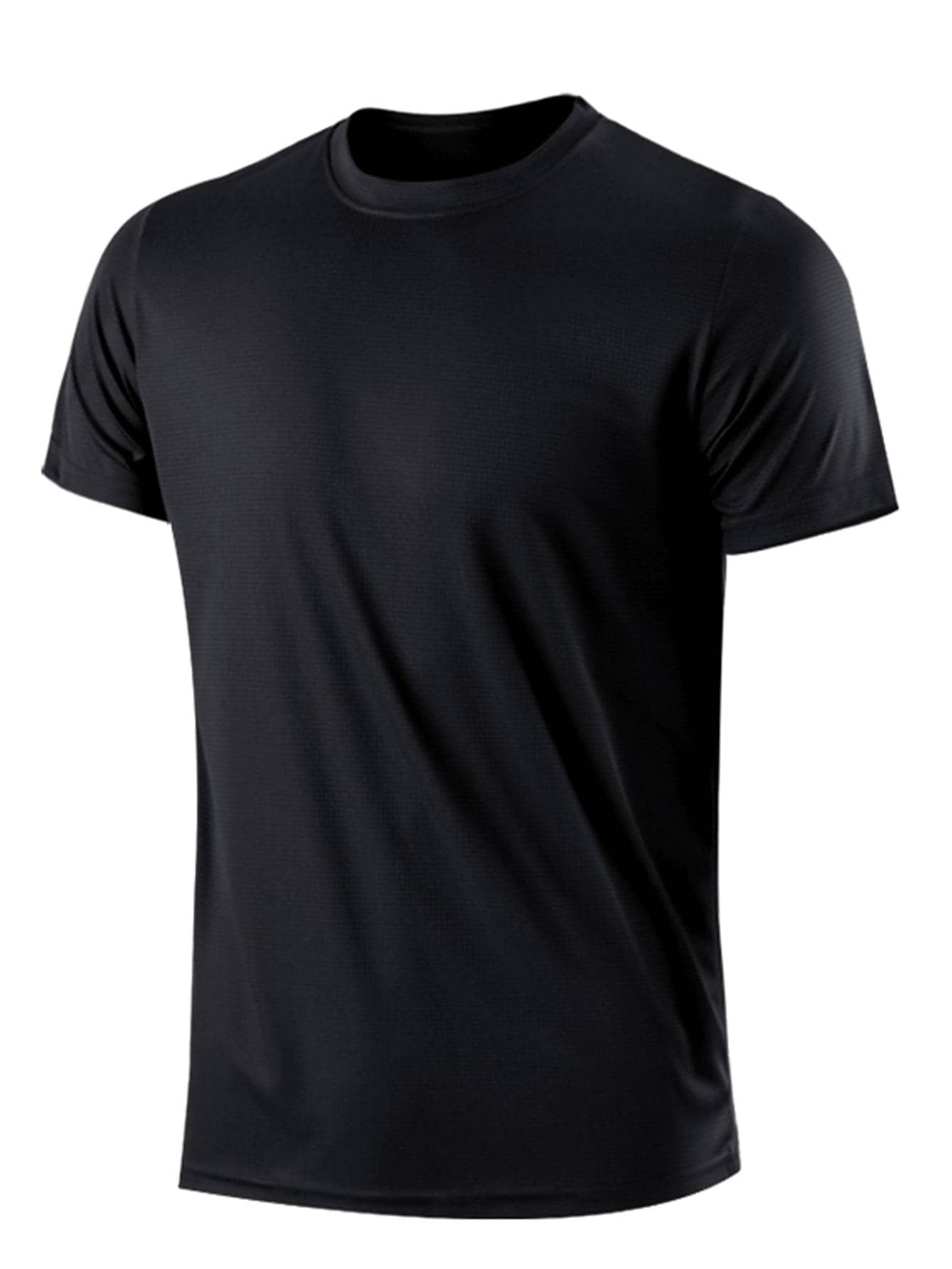 5PCS Solid Color Ultralight Quick Dry Sport T-Shirt, Breathable Lightweight Top For Fitness Gym Clothes Boyfriend Style Men Black Summer