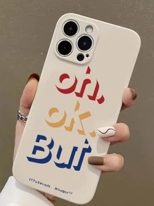 Letter Graphic Phone Case,International Version, Not The Domestic Version - White - View 3