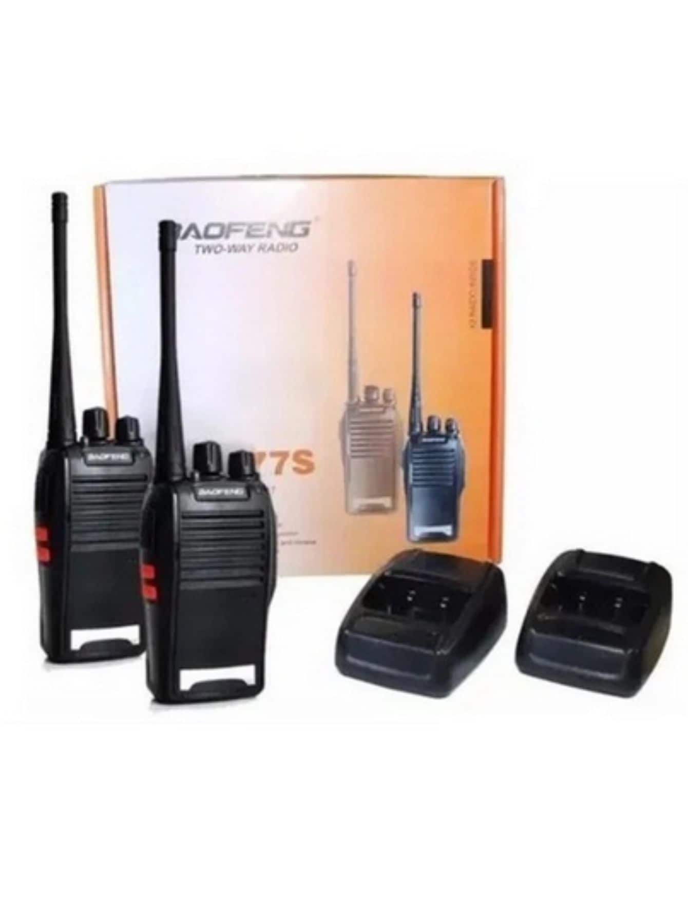Kit 2 Radio Comunicador Baofeng 12km Walk Talk 16 Canais BF-777S - Preto - Visão 1