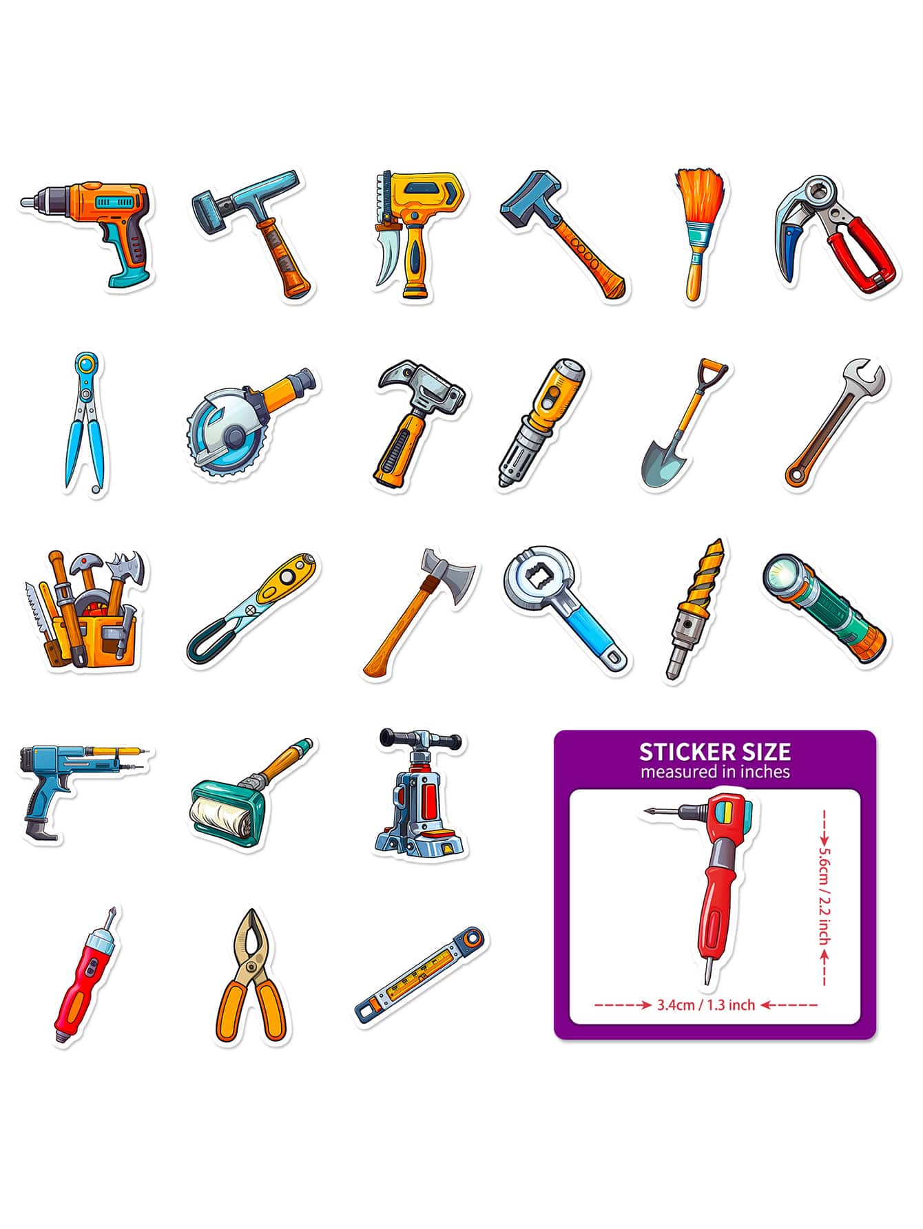 50pcs Mechanic Stickers For Adults Toolbox, Cool Hard Hat Stickers For ...