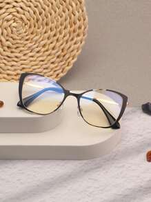 1 Pair Cat Eye Enamel Bicolor Women's Daily Eyeglasses
