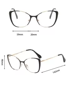 1 Pair Cat Eye Enamel Bicolor Women's Daily Eyeglasses