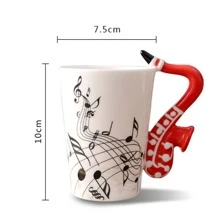 HappyWare Taza de cerámica con mango en forma de Saxofon - Multicolor - Ver 6