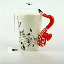 HappyWare Taza de cerámica con mango en forma de Saxofon - Multicolor - Ver 4