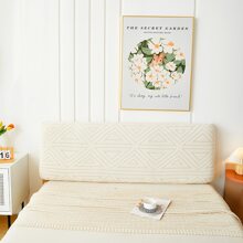 1入幾何提花床頭套,高彈性,防汙,臥室床頂保護套,柔軟舒適,親膚 - 米色 - 查看 4