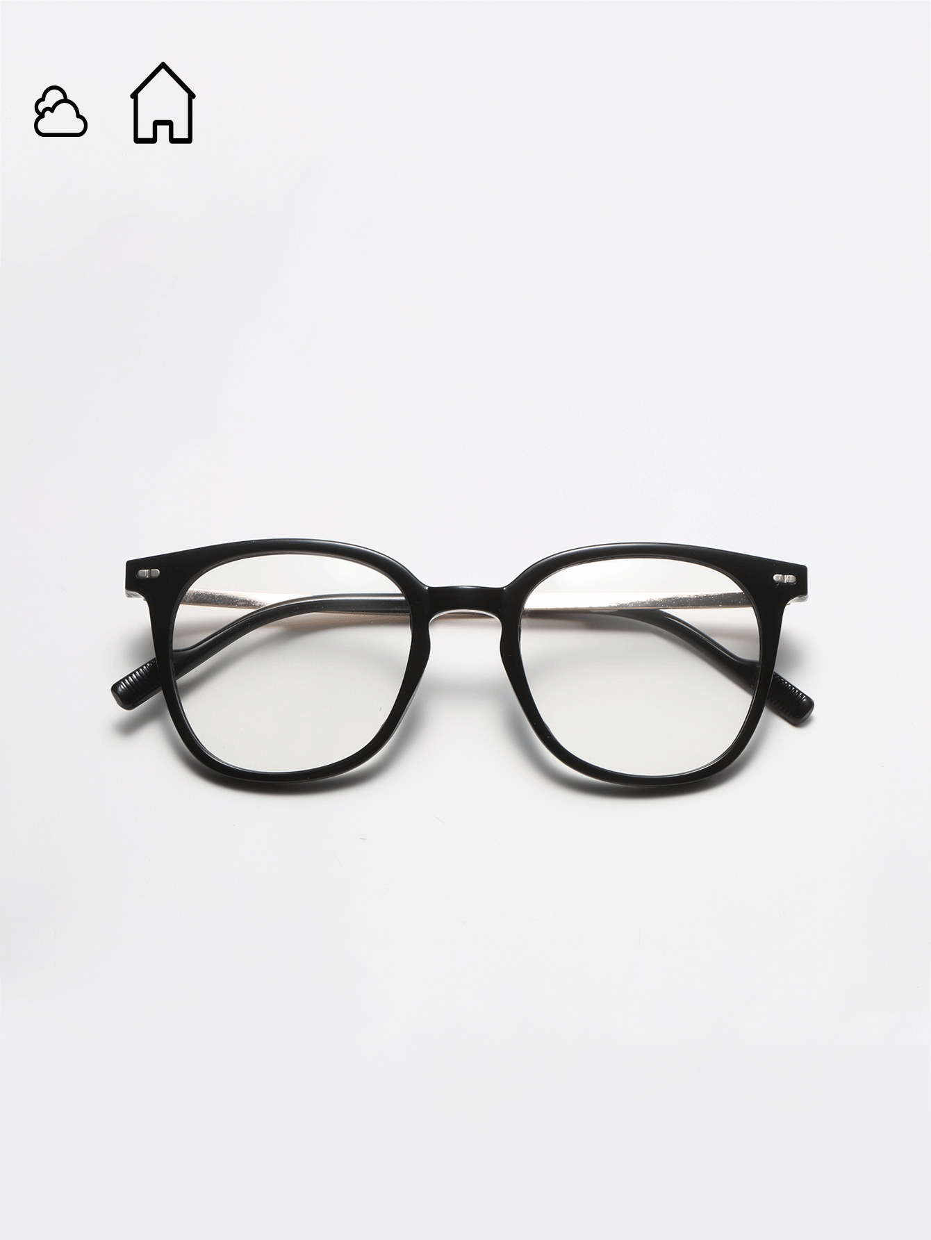 變色方形女士太陽鏡 - 黑色 - 查看 3