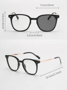 變色方形女士太陽鏡 - 黑色 - 查看 6