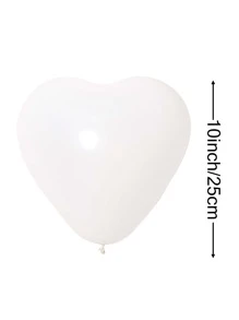 10 cái 10-inch Hình trái tim Trắng Bóng bay - trắng - Xem 3