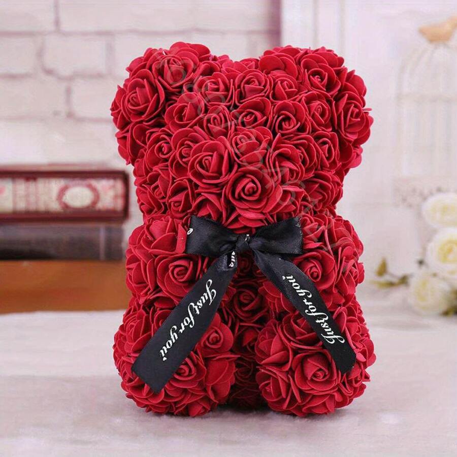1 bông hoa hồng gấu nhân tạo bằng xốp làm từ hoa hồng, quà tặng hoa bất tử, quà tặng hoa bảo quản, quà tặng sáng tạo lãng mạn cho ngày lễ tình nhân, ngày của mẹ, kỷ niệm, quà tặng ngày cưới của mẹ, quà tặng sinh nhật, quà tặng giáng sinh - Màu Đỏ Sâu - Xem 1