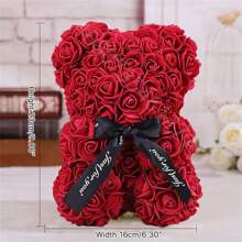 1 bông hoa hồng gấu nhân tạo bằng xốp làm từ hoa hồng, quà tặng hoa bất tử, quà tặng hoa bảo quản, quà tặng sáng tạo lãng mạn cho ngày lễ tình nhân, ngày của mẹ, kỷ niệm, quà tặng ngày cưới của mẹ, quà tặng sinh nhật, quà tặng giáng sinh - Màu Đỏ Sâu - Xem 2