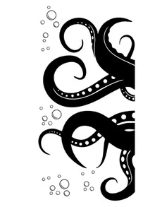 1 Pieza Adhesivo De Calcomanía De Tentáculos De Pulpo Impermeable Para Decoración De Baño - Negro - Ver 6