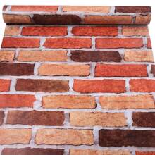 Papel Tapiz de Ladrillo Rojo de 10mx45cm Revestimiento de Pared Autoadhesivo con Diseño de Ladrillo HY26