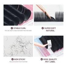 ANNAFRIS 1 cái 16 hàng 8 ~ 15mm Khay hỗn hợp Lông mi riêng lẻ Mở rộng C / D / DD Curl Lông mi giả chuyên nghiệp Mink tự nhiên mềm mờ Khối lượng Mi giả Cụm lông mi, Cụm lông mi, Lông mi riêng lẻ, Lông mi, Lông mi giả - màu đen - Xem 3