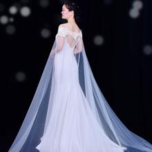 1pc Bridal Lace Shawl Wedding Cape Fall Clothes For Women - White - View 2